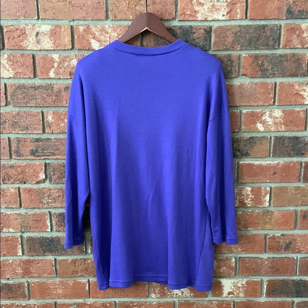 Vintage Diana Marco Purple Teal Geometric Print Sweater - Picture 4 of 7
